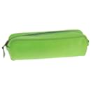 HERMES Pen Case Leather Light Green Auth yk16187 - Hermès