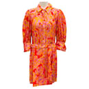 Acler Pink / Orange Summer Bloom Merrylands Floral Belted Mini Shirtdress - Autre Marque