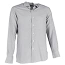 Ermenegildo Zegna Striped Buttoned Long Sleeve Shirt in Grey Cotton