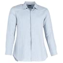  Ermenegildo Zegna Secured Buttoned Long Sleeve Shirt in Blue Cotton