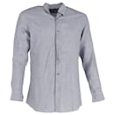  Ermenegildo Zegna Buttoned Long Sleeve Shirt in Grey Linen