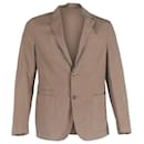  Ermenegildo Zegna Single-Breasted Blazer with Pockets in Brown Cotton