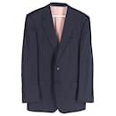 Ermenegildo Zegna Striped Single-Breasted Blazer and Trousers Set in Navy Blue Wool