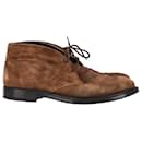  Tod's Polacco Gomma Chukka Ankle Boots in Brown Suede