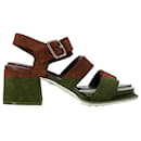 Tod's Strappy Block-Heeled Sandals in Brown Suede