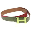 HERMES Constance Belt Leather 31.5"" Gold Red Auth yk16343 - Hermès