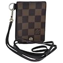 LOUIS VUITTON Damier Ebene Porte Cartes ID Bandouliere Case N60016 Auth 104403 - Louis Vuitton