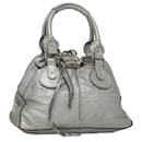 Chloe Paddington Hand Bag Leather Silver Gold Auth am7386 - Chloé