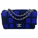 Chanel 13P Runway Colorblock Jersey Classic Medium CC Chain Flap Bag SHW