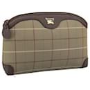 Burberrys Nova Check Clutch Bag Canvas Beige Auth 107274 - Autre Marque