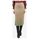 Beige ribbed knit midi skirt - size UK 10 - Autre Marque