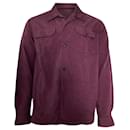 Acne Studios  Buttoned Long Sleeve Shirt in Burgundy Nylon
