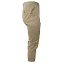 Boss Hugo Boss Pressed-Crease Trousers in Cream Cotton