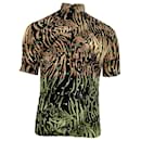  Saint Laurent Tiger Print Embellished Shirt in Multicolor Silk