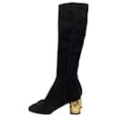 Louis Vuitton Zipped Over-The-Knee Boots in Black Suede