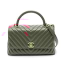 Chanel Coco Handle 29 Flap Chevron V-Stitch Handbag