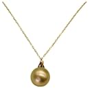 K18 Yellow Gold Golden Pearl Necklace - Autre Marque