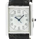 Cartier Must Tank Silver 925 Leather Quartz Men's Watch