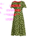 Prabal Gurung Poppy Multi Floral-Print Twisted Flutter-Sleeve Midi Dress