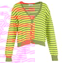  Molly Goddard Tonya Striped Cardigan in Yellow and Orange Lambswool - Autre Marque