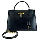Hermes Vintage Kelly 32 Black Handbag - Hermès
