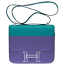 HERMES Constance Bag in Blue Leather - 102411 - Hermès
