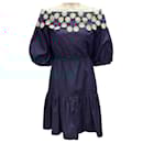 Peter Pilotto Dark Blue Embroidered Chambray Dress