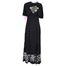  Rixo Iona Cape-Effect Embroidered Maxi Dress in Black Viscose - Autre Marque