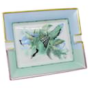 HERMES Birds And Flowers Ashtray Pottery Blue Auth bs20023 - Hermès