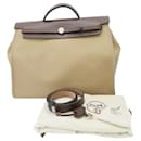Hermes Aile Bag Zip Canvas Leather Tote - Hermès