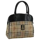 Burberrys Nova Check Hand Bag PVC Leather Beige Auth 108596 - Autre Marque