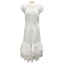 Caroline Constas White Lyla Ruffle Midi Dress - Autre Marque