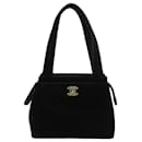 Chanel 1998 Rare Model Coco Mark Turnlock Velvet Handbag