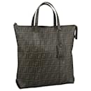 FENDI Zucca Canvas Tote Bag PVC Brown Black 7Va196 Auth mr923 - Fendi