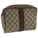 GUCCI GG Supreme Web Sherry Line Clutch Bag PVC Beige 89 01 012 Auth 109205 - Gucci