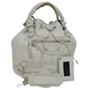 BALENCIAGA The Giant Pom Pom Hand Bag Leather 2way White 204540 Auth yk16673 - Balenciaga