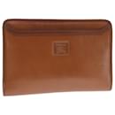 Burberrys Clutch Bag Leather Brown Auth 107769 - Autre Marque