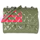 Chanel Dark Pink Quilted Patent Small Rock In Rome Single Flap Bag