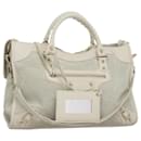 BALENCIAGA Classic Net City Hand Bag Leather 2way White Auth yk16488 - Balenciaga
