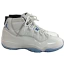  Nike Air Jordan 11 High-Top Sneakers in White Leather