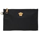 Versace Zipped Pouch in Black Nylon Canvas