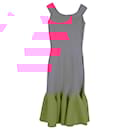  Alexander Mcqueen Jaccquard Knit Midi Off-Shoulder Dress in Pink Viscose