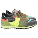 Valentino Garavani Rockrunner Sneakers in Multicolor Leather and Suede