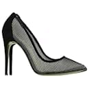 Christian Louboutin Mesh Follies Resille Pumps in Black Suede