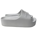 Balenciaga Chunky Platform Slides in White Rubber 
