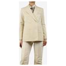 Cream double-breasted seersucker blazer - size UK 10 - Autre Marque