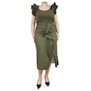 Khaki jersey ruffled maxi dress - size L - Ulla Johnson