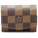 Louis Vuitton Silver Silver Bouton de Manchette Cufflinks And Damier Ebene Cufflinks Case