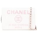 Chanel Pink Canvas Deauville Wallet On Chain