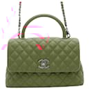 Chanel Red Small Caviar Coco Top Handle Bag
